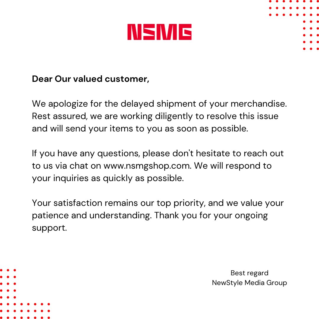 Official announcement about #NSMG Official Store
