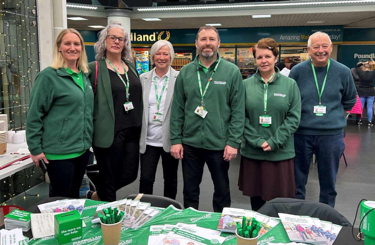 Kim and the @MidYorkshireNHS @macmillancancer  team raring to go at today’s Cancer Health and Wellbeing event in Wakefield. 

The event is showcasing the information and support available to cancer patients and their families and carers in the region.

#CancerAwareness