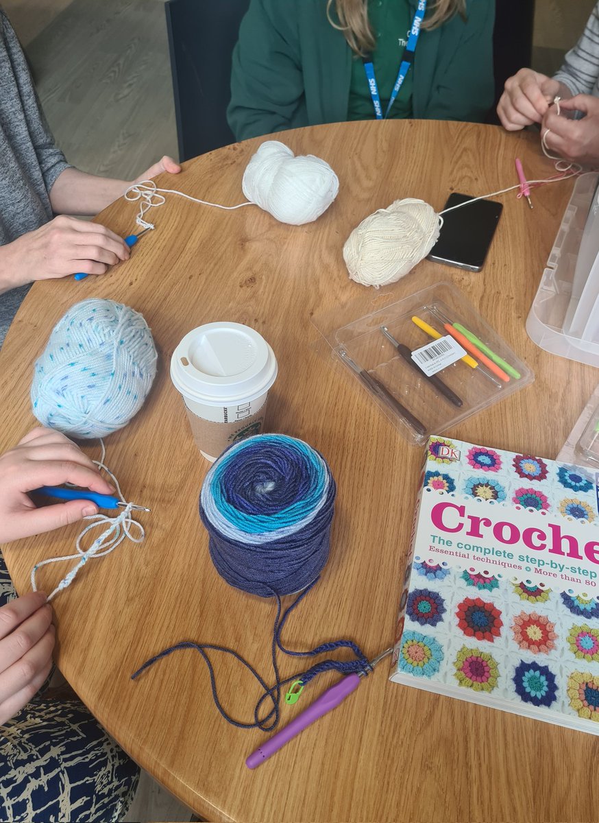 Patient Led activities this morning on Duxbury Ward with our crochet group.
Having our patients teach us all something new we are promoting our trust values - We Are Always Learning 🌈
<a href="/WeAreLSCFT/">Lancashire & South Cumbria NHS Foundation Trust</a>