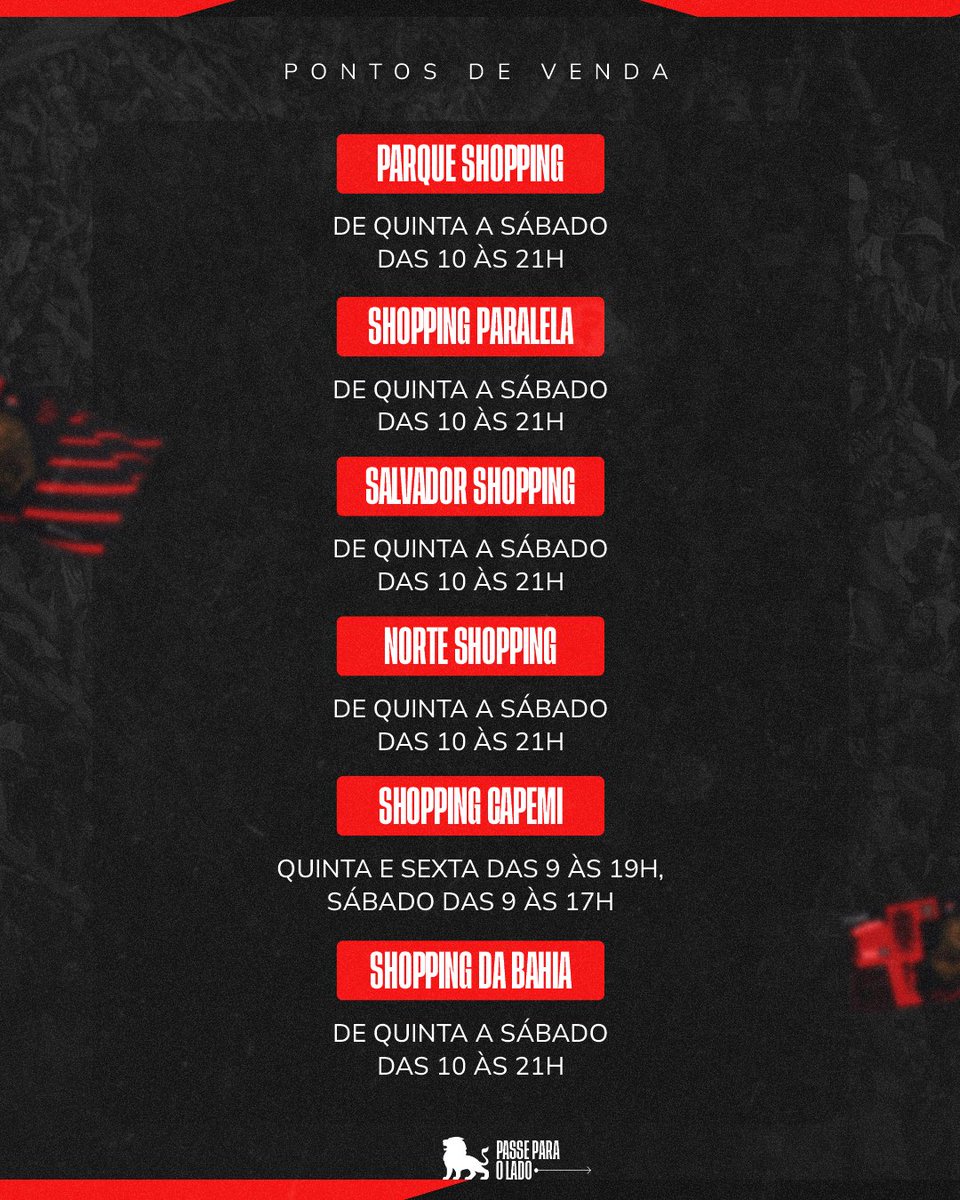 ECVitoria's tweet photo. VEM PRO BARRADÃO! 🔴⚫️

🎟️: As vendas físicas para o jogo desse domingo (21) foram liberadas. Você pode garantir seu ingresso online no site da Ingresso S.A ou na loja mais próxima. 

🪪: Se você é sócio, faça seu check-in! 

#PegaLeão #PorNossaHistória #Brasileirão2024 https://t.co/DuBnFFwsVM