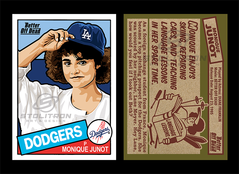 Not everyone remembers the #Dodgers  Top Pitching Prospect in 1985 from France. So here's the baseball card to prove it! IYKYK. #DodgerStadium #Tbt #BetterOffDead #DianeFranklin #BaseBall #baseballcards #stolitron #80s #80smusic #80smovies