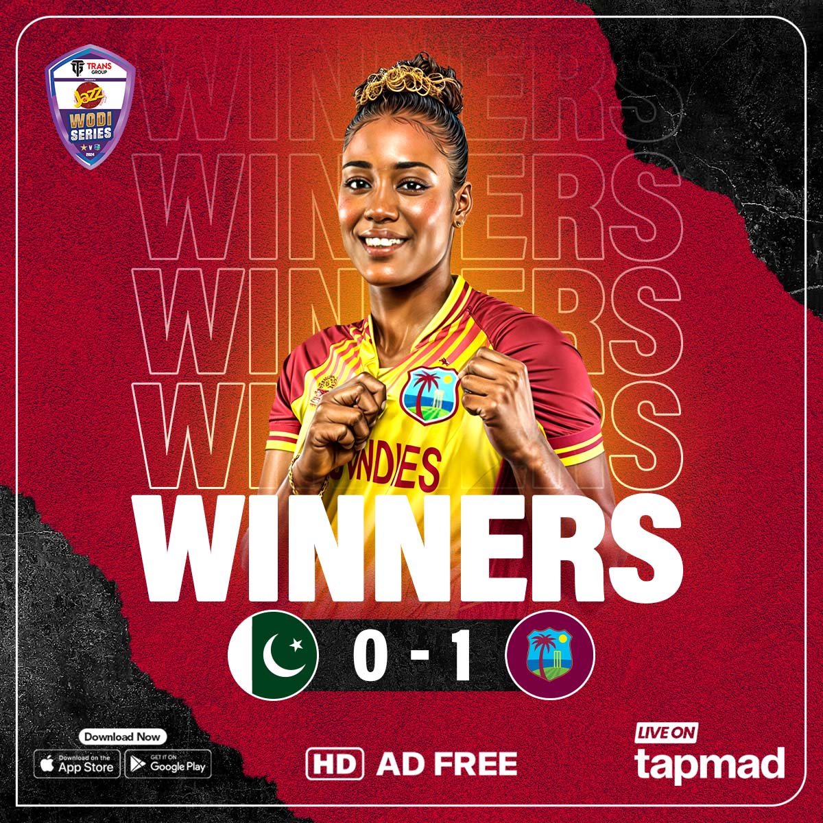 West Indies Women take the lead as they win the opener comfortably 🤩 #PAKvWI | #WomenCricket | #HojaoAdFree | #tapmad