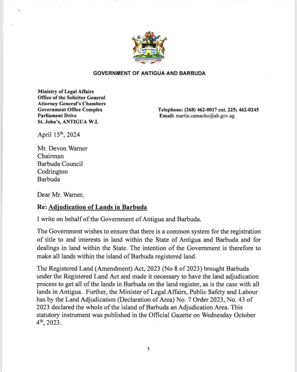 UnityLandHome's tweet photo. The Antiguan Government’s adjudication of Barbudan land is naked cronyism, an attack on the rights of ordinary Barbudans for the benefit of billionaires and career politicians. It must be fought and stopped and we wish all the best to our colleagues in Barbuda as they go forward. https://t.co/BXyCFZcOsD