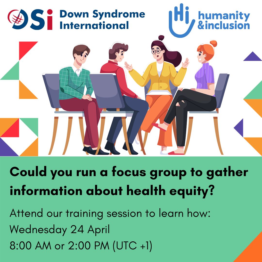 Join us to learn how to run a focus group about health equity. A focus group is a group interview where participants can share their experiences. We will explain how to run an inclusive focus group and suggest questions to ask the group. Register here: ds-int.org/Event/meetings…
