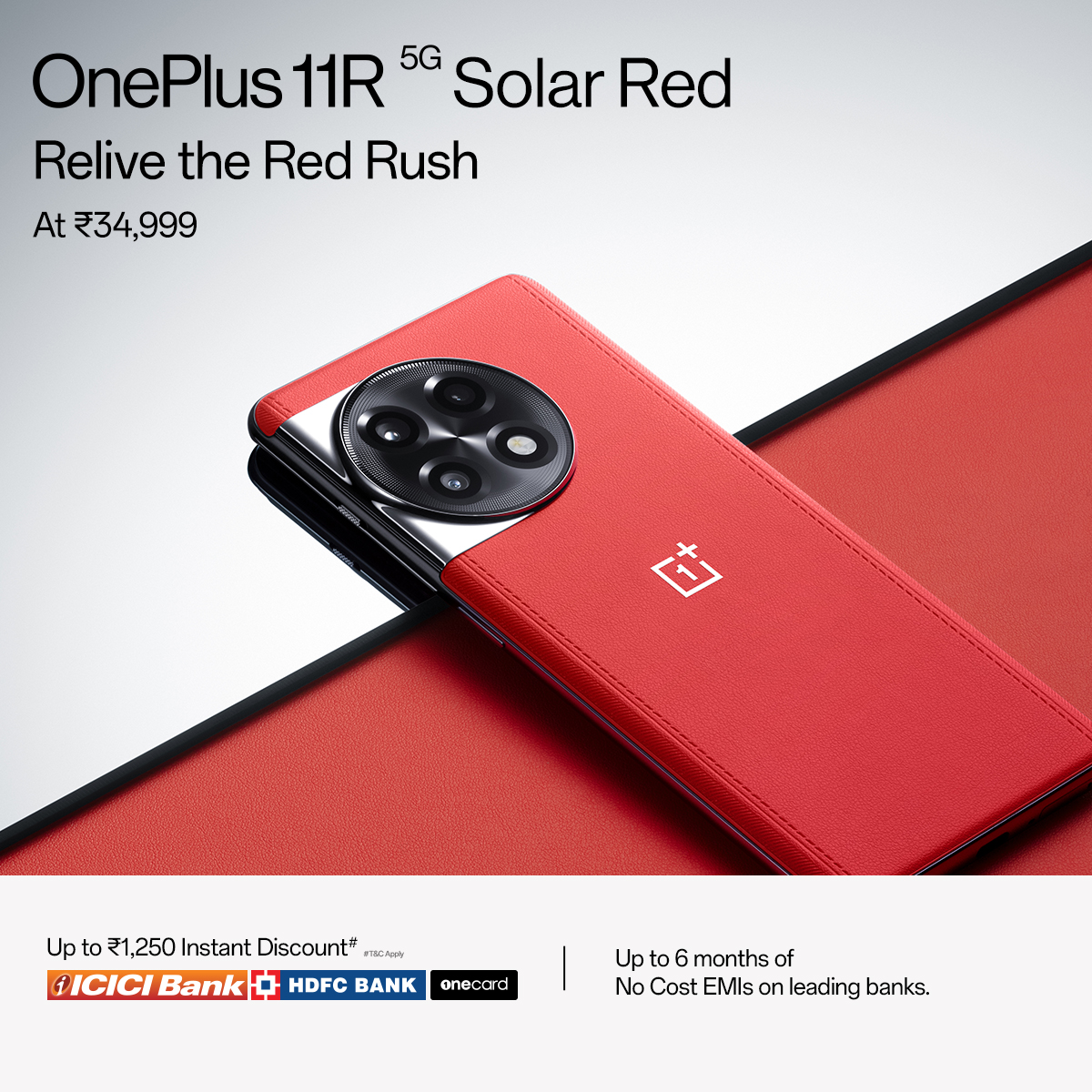 It's time to relive the red rush. Experience 8GB RAM + 128GB Storage with the #OnePlus11R Solar Red Edition. Get yours today: onepl.us/3vTRUCa