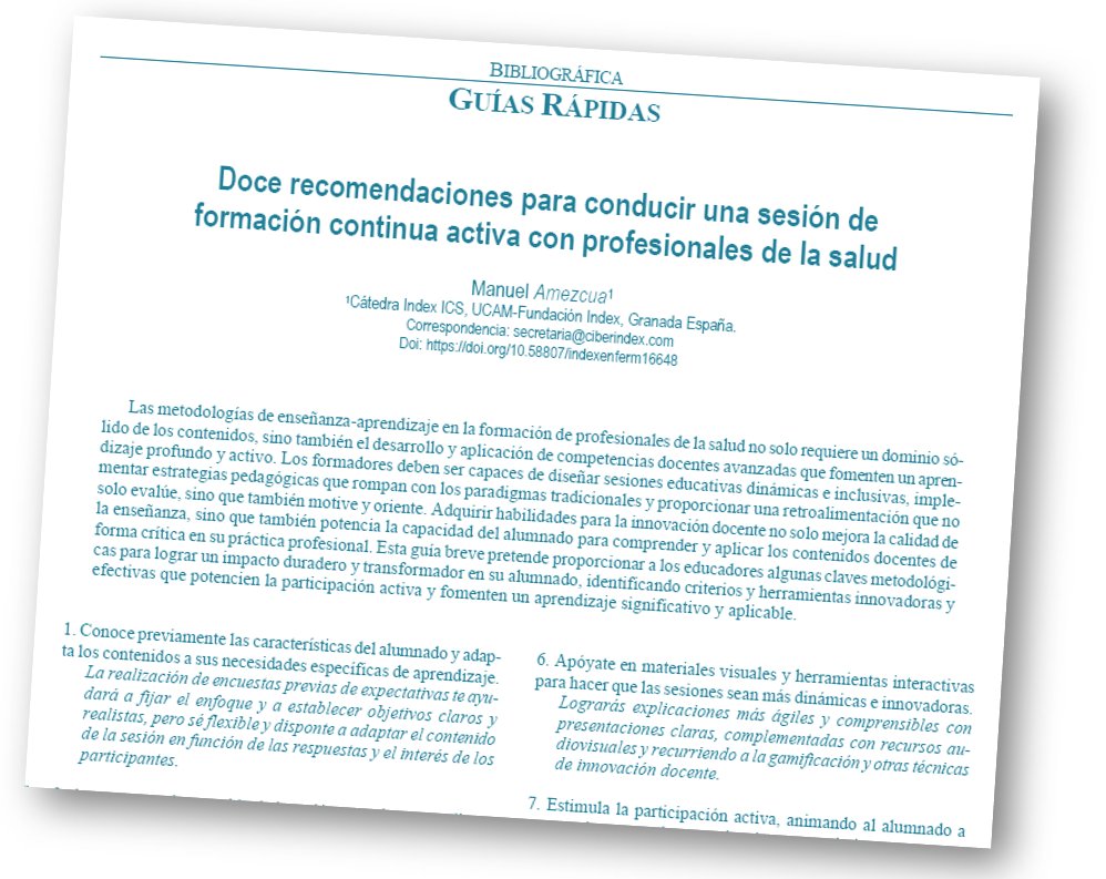 manuamezcua's tweet image. 😠Me paso de tiempo, 🥱la gente se aburre, 😒nadie pregunta... ¿te suena?
Pues aquí tienes mis "12 recomendaciones para conducir una sesión de formación continua activa con profesionales de la salud" 😉👏 👩‍🎓
🤔Ya me contaréis si os sirven
doi.org/10.58807/index…
