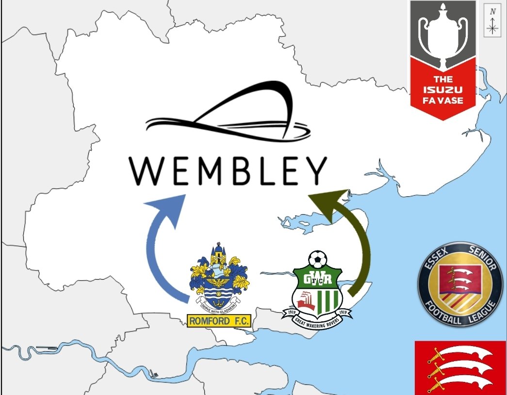 EssexSenior's tweet photo. Have all @GWRovers and @RomfordFC fans got their tickets?

Any neutrals attending and managed to grab theirs?

The #FAVase final, at @wembleystadium, with two sides from the ESL! 

#ESL #FAVase https://t.co/KwbxfwoqQ5