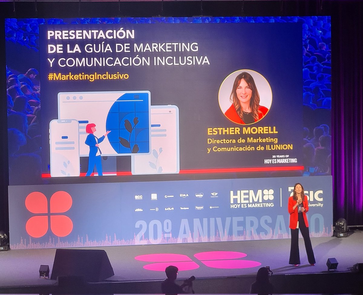 SCOPEN_es's tweet photo. Indispensable la presentación de la Guía de Marketing y Comunicación Inclusiva #MarketingInclusivo que hoy nos ha presentado en #HEMESIC @estmogon de @ILUNION.
Salvemos barreras con contenidos accesibles en beneficio de nuestras marcas y de nuestra sociedad 👏 https://t.co/ejyuNVTCGi