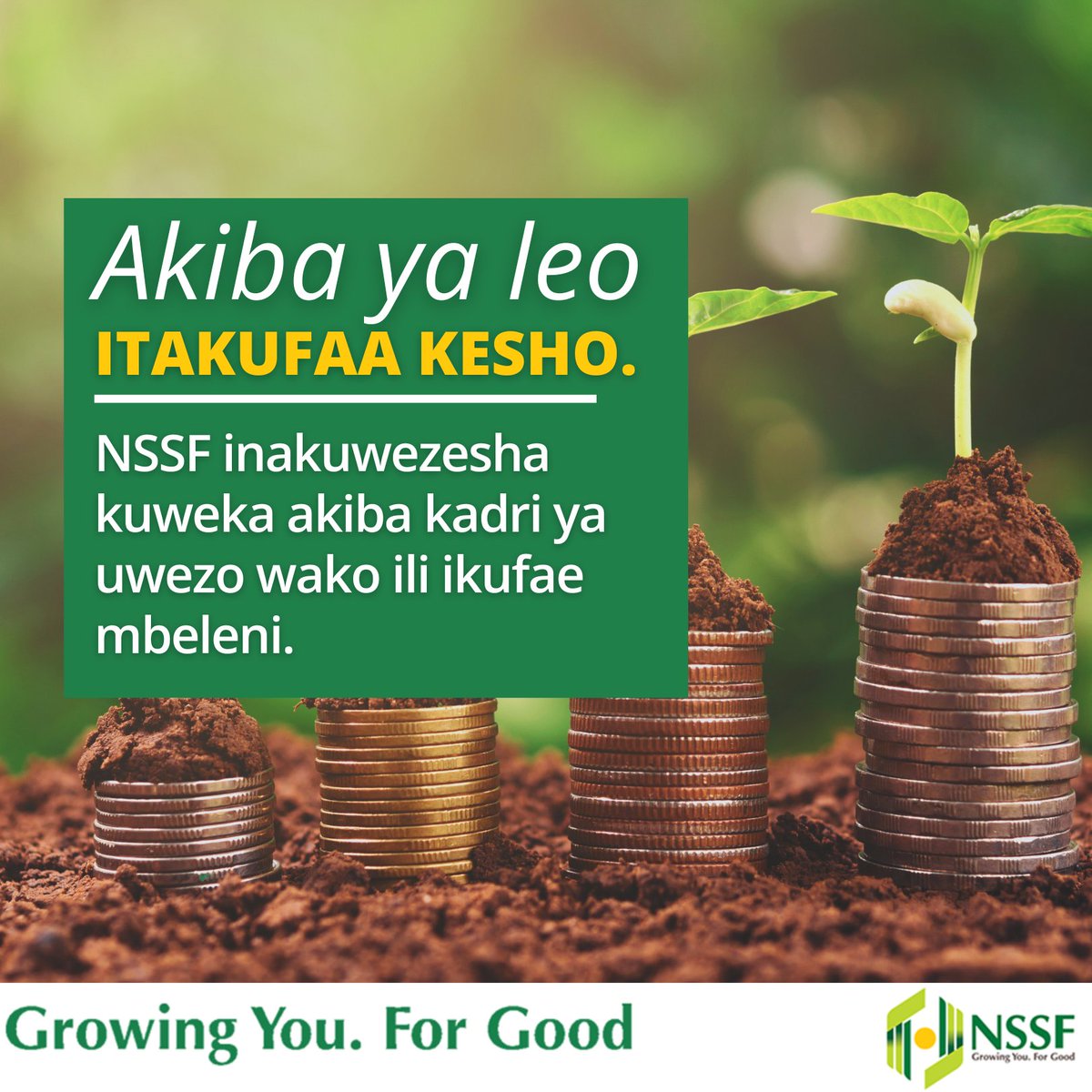 Mgaagaa na upwa hali wali mkavu. Usijikalie tu na huku siku zinaenda. Jibidiishe leo na uanze kuweka akiba na NSSF! #LeavingNoOneBehind