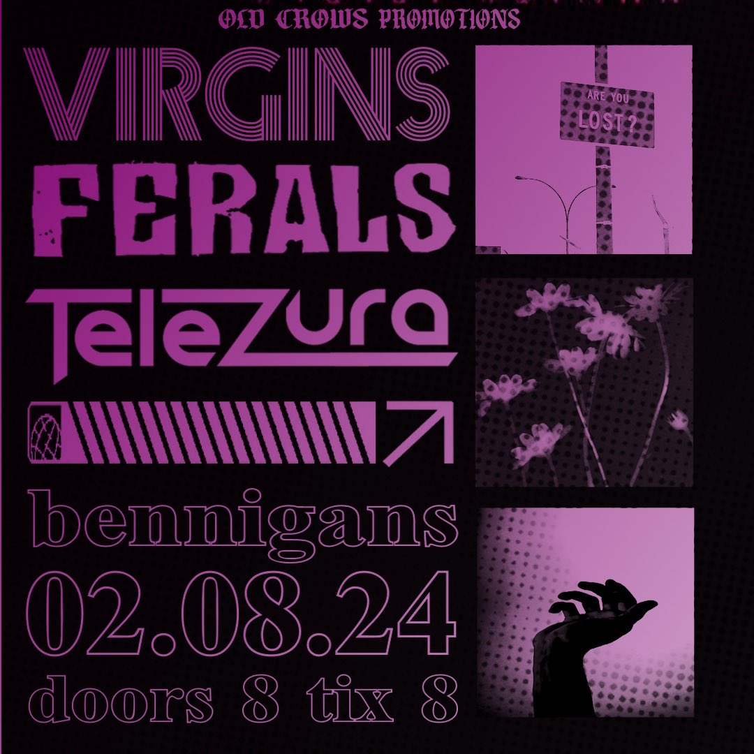 New show!!

@bandofvirgins @Ferals_Official and @telezura 
@BennigansBar 

VERY LIMITED £5 early bird tickets available.

eventbrite.com/e/old-crows-pr…