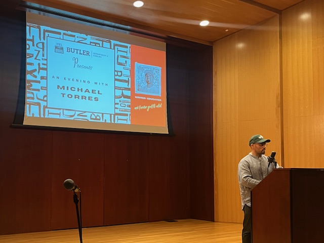 VWS_at_Butler's tweet photo. We concluded a wonderful VWS season with a visit from award-winning poet Michael Torres. Thank you, Michael Torres, for helping us end our year on such a high note! https://t.co/eqpxsBa49W
