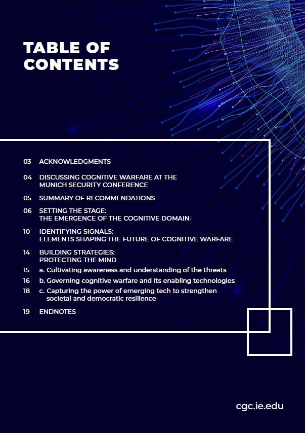 Excited to share the latest policy paper from @ieGovernance on 'The battle for the mind: Understanding and addresing cognitive warfare and its enabling techonologies.' 🌐 According to this brief @IEuniversity AI and other innovations are reshaping conflict in unprecedented ways,…