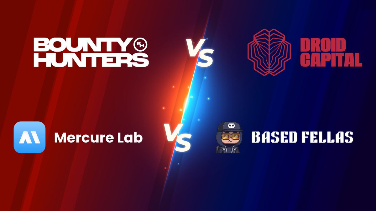SkulltureNFT's tweet photo. 🚨It's time to present the 4️⃣ challengers who will face off in our 2 duels of the week ⚔️

🏆 2 duels for 2 winners 

When ? 📅
➡️ Monday 22th, @MercureLabFR VS @based_fellas 
➡️ Wednesday 24th, @Simpl3r_BH VS @droidcapital 

The winners will face off on Friday 26th to share the rewards 💰

✍️ More details to come today, so activate your notifications 🔔and follow us 🤝
