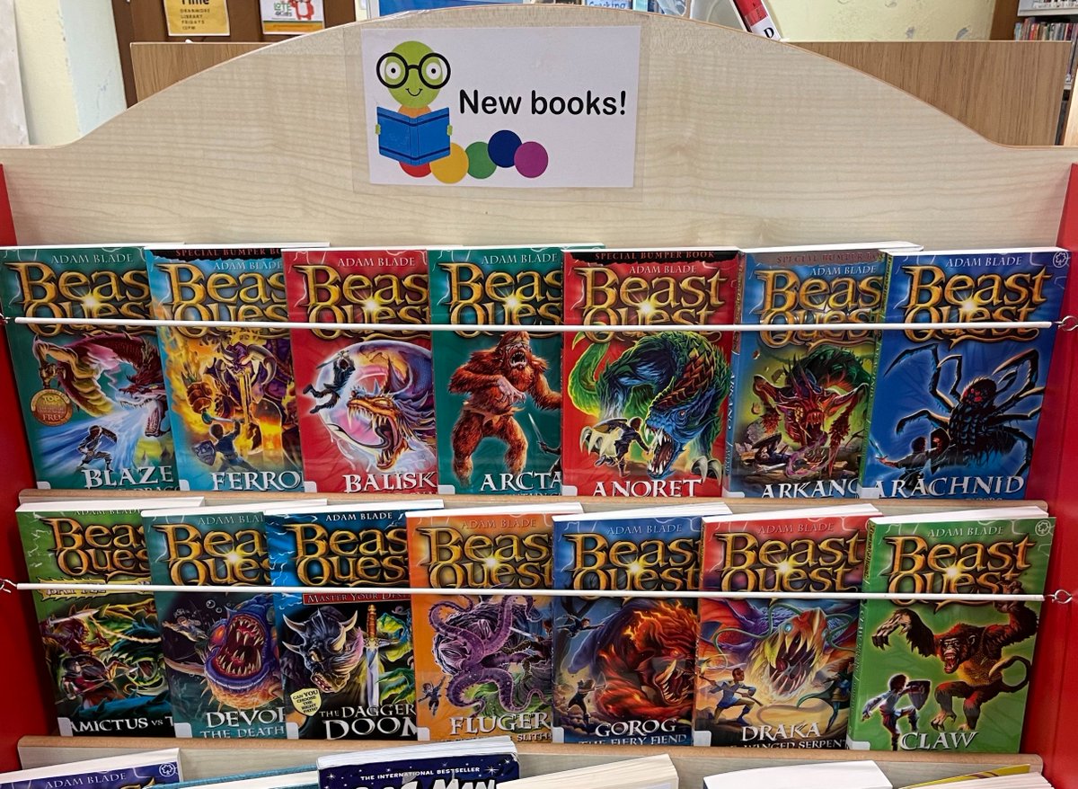 OranmoreLibrary's tweet photo. Any fans of Beast Quest out there? These won't stay on the shelf for long!
#BeastQuest #AdamBlade #ChildrensFiction #Books #LoveLibraries
@LibrariesGalway @oranmoreDOTie https://t.co/v970ySyOP8