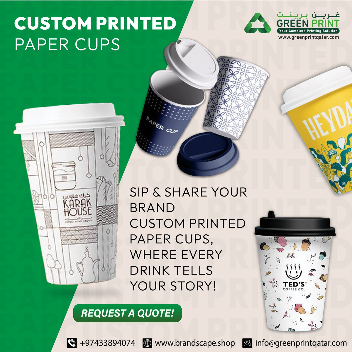 GreenPrint_qa's tweet photo. Sip And Share Your Brand Custom Printed Paper Cups, Where Every Drink Tells Your Story!
Get a quote at https://t.co/sLJ8Cp0Qbk
For More Deals https://t.co/NA5Z6WXcDi
For more Inquiries Contact
33894074
#papercups #papercraft #papercrafting #cup #printedpapercup #printcup https://t.co/WiGJXwGIAW