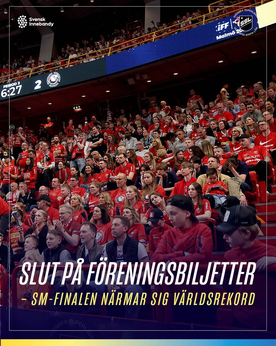 svenskinnebandy's tweet photo. Med cirka en vecka kvar till SM-finalen i Friends Arena är samtliga föreningsbiljetter nu slutsålda. Har du inte hunnit säkra din biljett ännu så finns kanonplatser kvar. Köp din biljett på https://t.co/b6zgC42hFO.
#innebandy #smfinalen #rekordfinalen #folksporten https://t.co/ZWeTCO3X2d