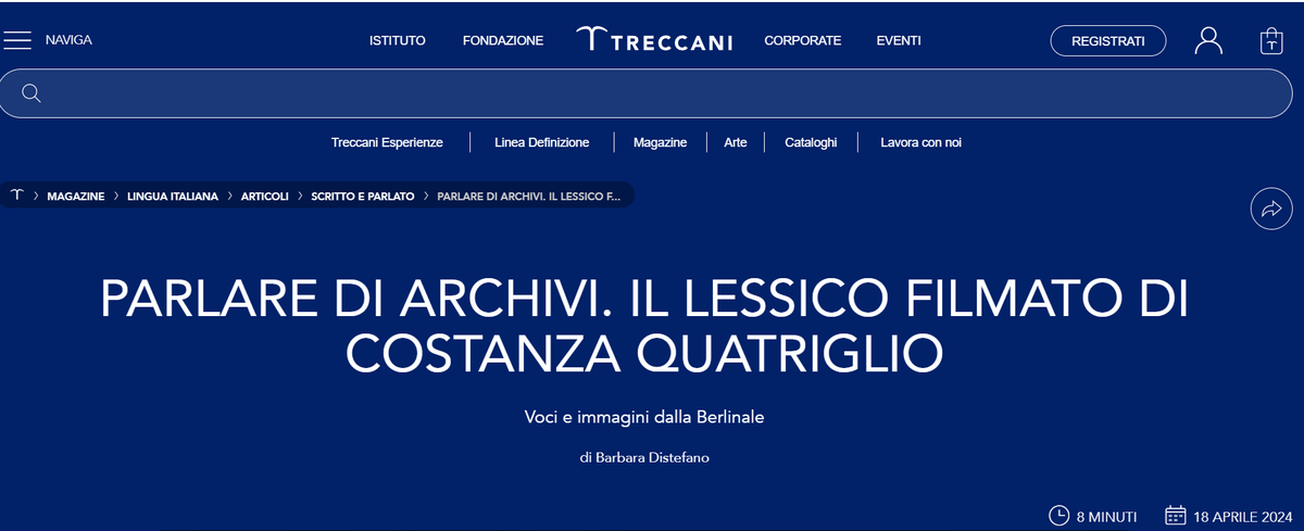 #IlCassettoSegreto di #CostanzaQuatriglio, da oggi nelle sale italiane, fa riflettere su una bella questione: come parlare di #archivi conciliando precisione da addetti ai lavori e accessibilità per il vasto pubblico? treccani.it/magazine/lingu…