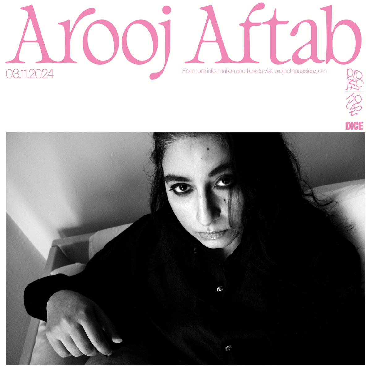 New Show: @brudepresents brings Grammy Award-winning artist @arooj_aftab to Project House 03.11. Tickets on sale via @dicefm 24.04. Head to the link to set a reminder now! buff.ly/4aQRGKE