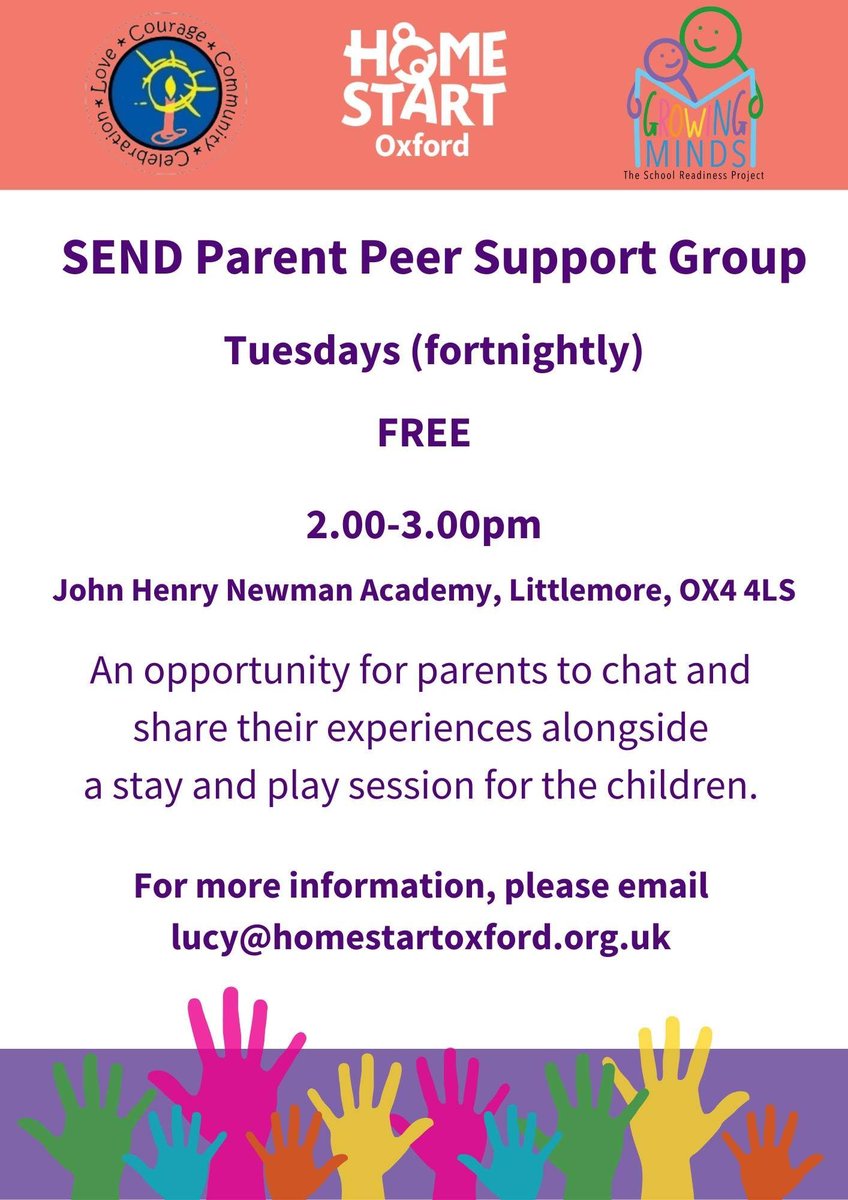 Our next SEND Parent Peer Support Group is this coming Tuesday (23rd April). Chat and share your experiences with other parents while the kids enjoy the stay & play session! #SEND #FreeSEND #HereForFamilies