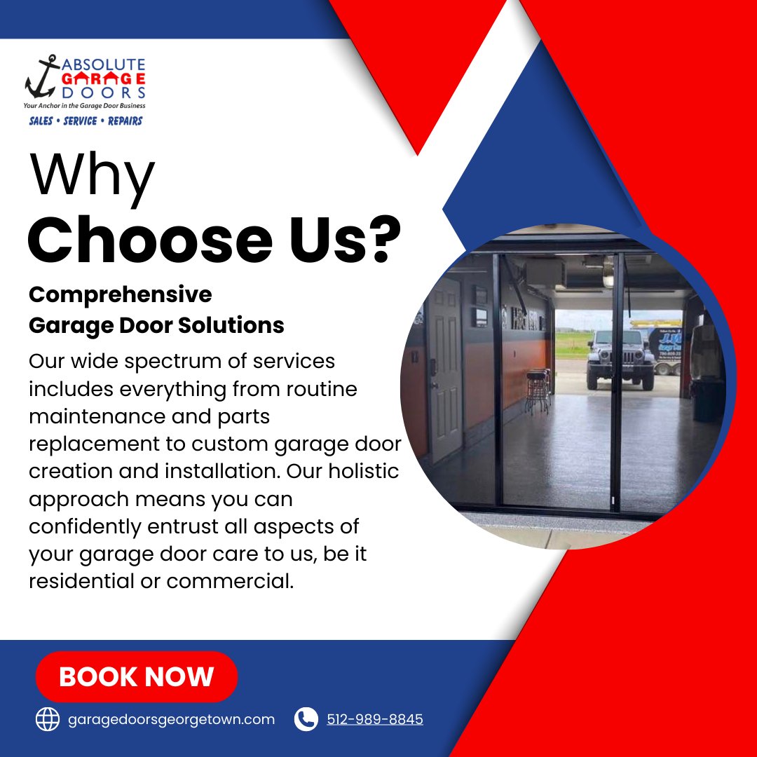 512door's tweet photo. Why choose Absolute Garage Doors? We offer comprehensive garage door solutions tailored just for you! From routine maintenance to custom creations, we've got all your residential and commercial needs covered.
#GarageDoorExperts #AbsoluteGarageDoors #YourTrustedChoice https://t.co/diIT0RZVtM