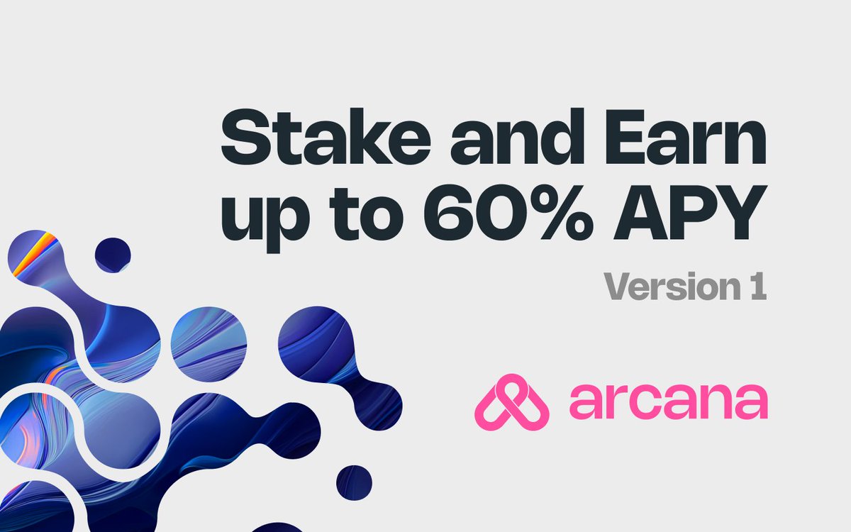 Hodling $XAR just got more rewarding 💰 $XAR Staking V1 is now LIVE. Stake and earn up to 60% APY 🚀 Visit stakingv1.arcana.network Learn more about how to stake and various staking options here 👇 arcana.network/blog/arcana-ne….