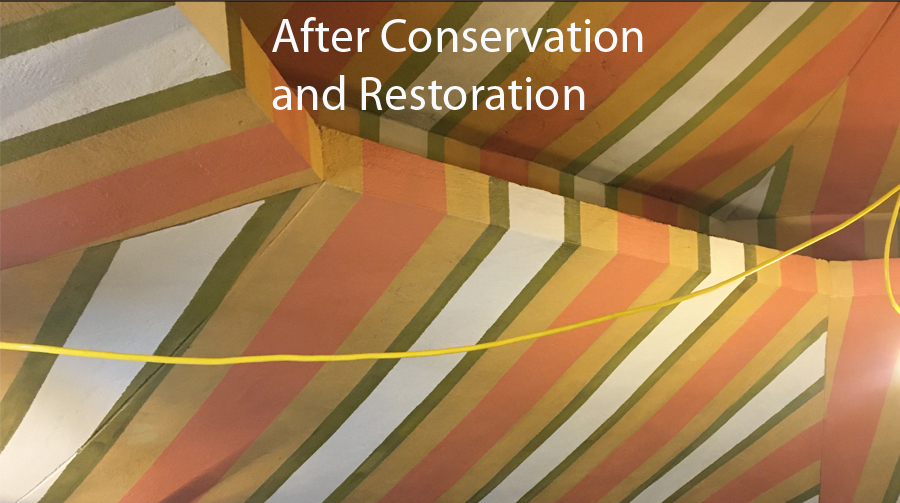 @TheFoxTheatre Atlanta: Our #conservation team developed a #historicfinishes conservation program for the canopy above auditorium seating. An aqueous cleaning system with a protective coating of B-72 consolidant. #artconservation #lhat #historictheater #preservation #colormatch
