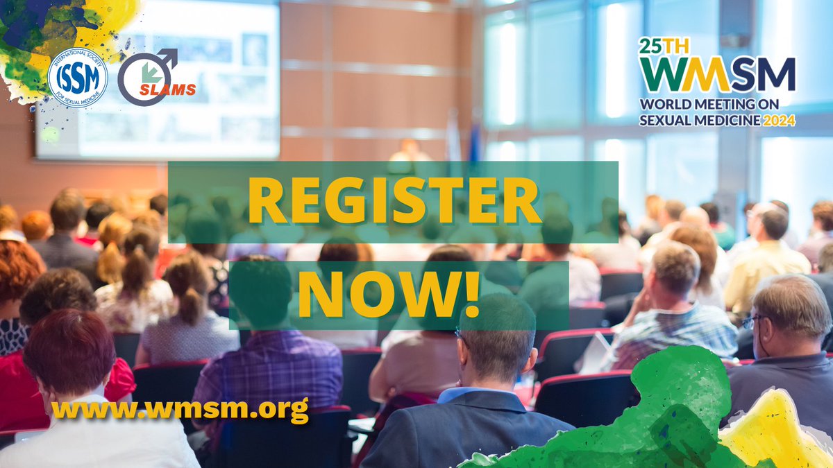 Registration for #WMSM24 is now open! Join us for our joint meeting with SLAMS in Rio De Janiero, Brazil, this September! Learn about sexual medicine and share your research on a global stage. Register now: issmslams2024.org/register