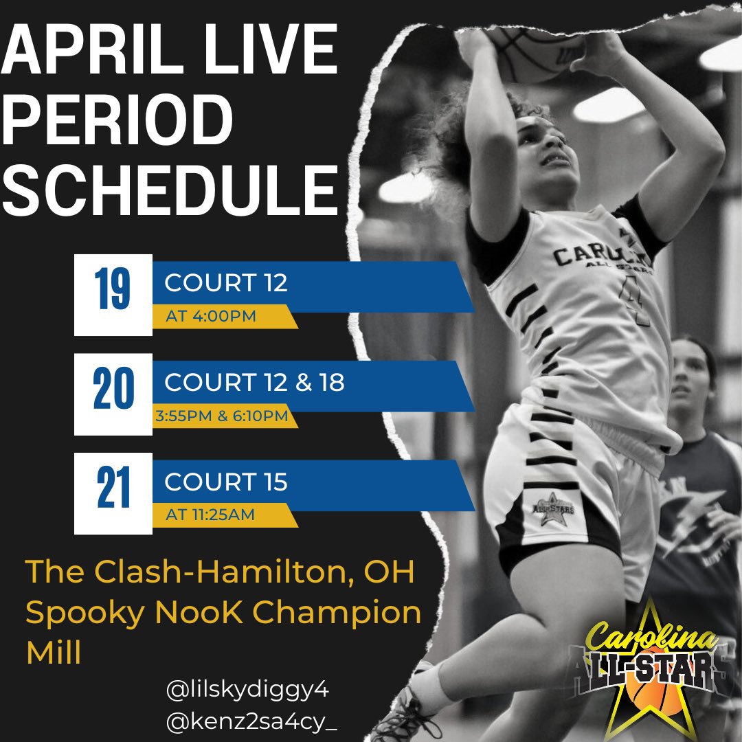 lilskydiggy4's tweet photo. College Coaches‼️ I will be playing my first live period in Hamilton, Ohio. Here is my schedule. https://t.co/PmjZipxx48