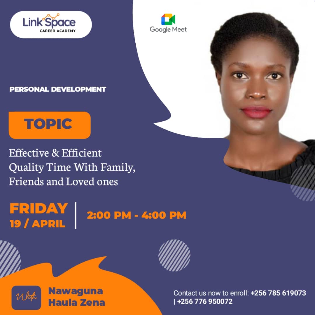 🤗 I'm excited to invite you to a special online session tomorrow focused on optimizing quality time with family members In our busy lives, it's easy to lose sight of what truly matters cherishing moments with those closest to us. Don't miss out at #LinkSpaceCareerAcademy