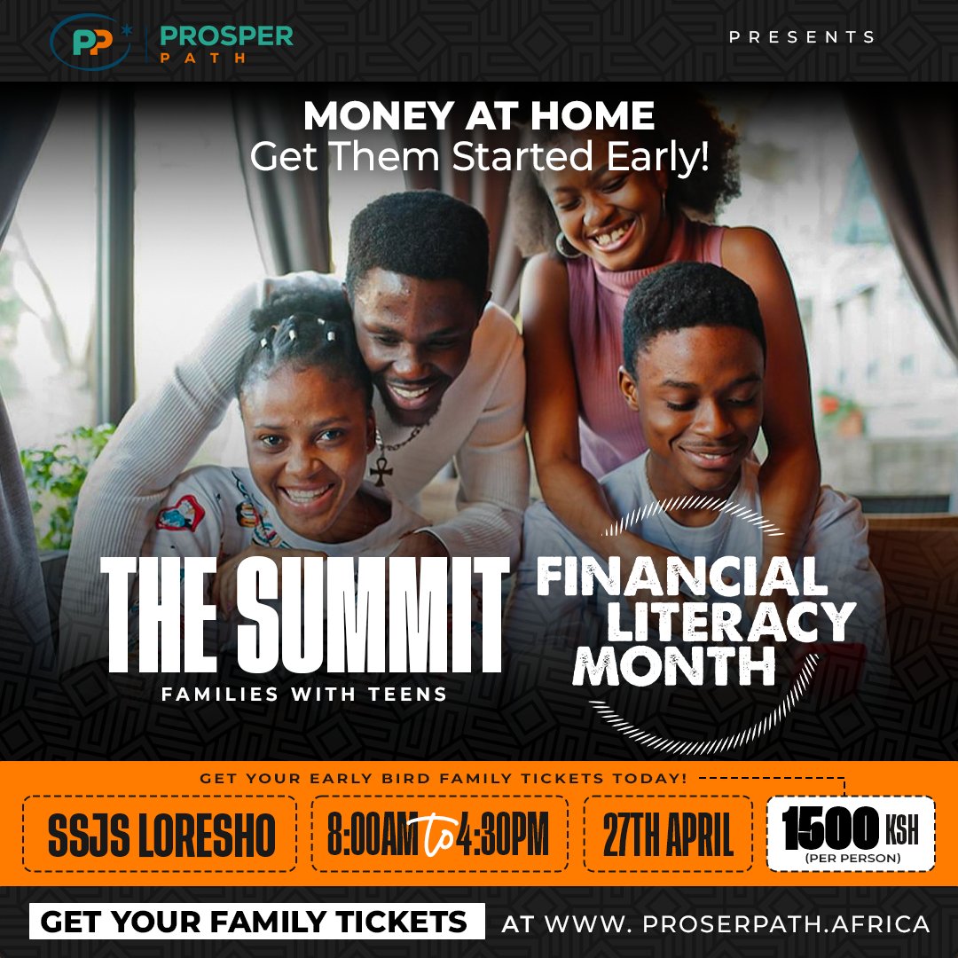 Ready to transform your family's financial future? Join us for the Financial Literacy Summit on April 27th at SSJS Loresho! From smart saving to savvy investing and so much more. Unlock the secrets to financial success for your family. Don’t miss out! Secure your tickets below!