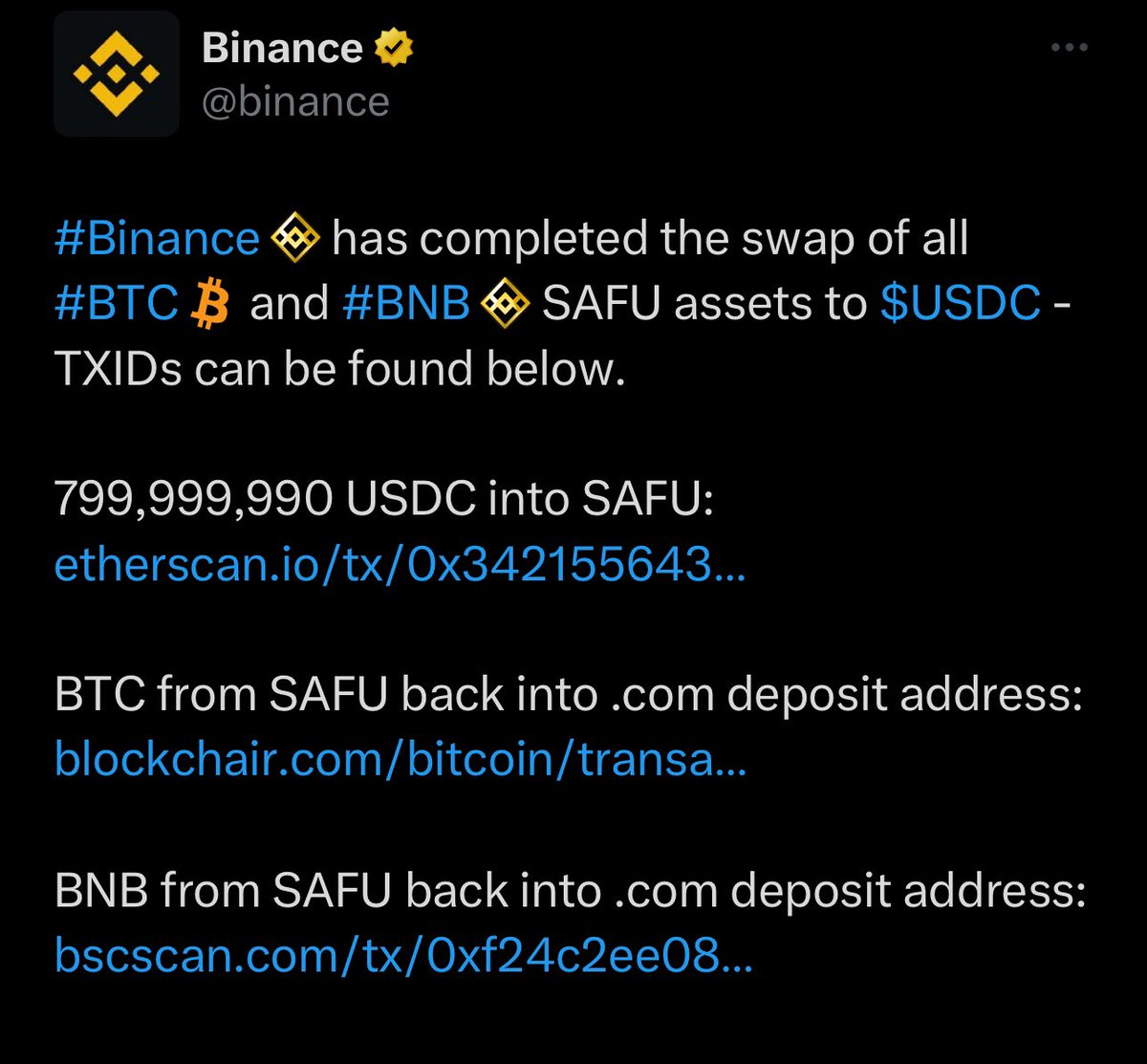 #Binance vient de vendre pour plus de 1 milliard de dollars tous ses $BTC et $BNB de son fond de sécurité. Pourquoi maintenant!? Pourquoi $USDC!? Pourquoi prendre ses profits à deux jours du #halving sachant que dans 6mois ce montant pourrait doubler!? 

Est-ce un mouvement voulu
