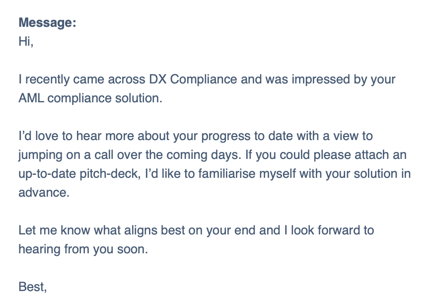 DanielD40937024's tweet photo. VCs hate cold emails but they are doing it all the time ? I am not sure actually why. Choose a personal approach and built a relationship instead of cold emails. https://t.co/2b89F9q3Vi