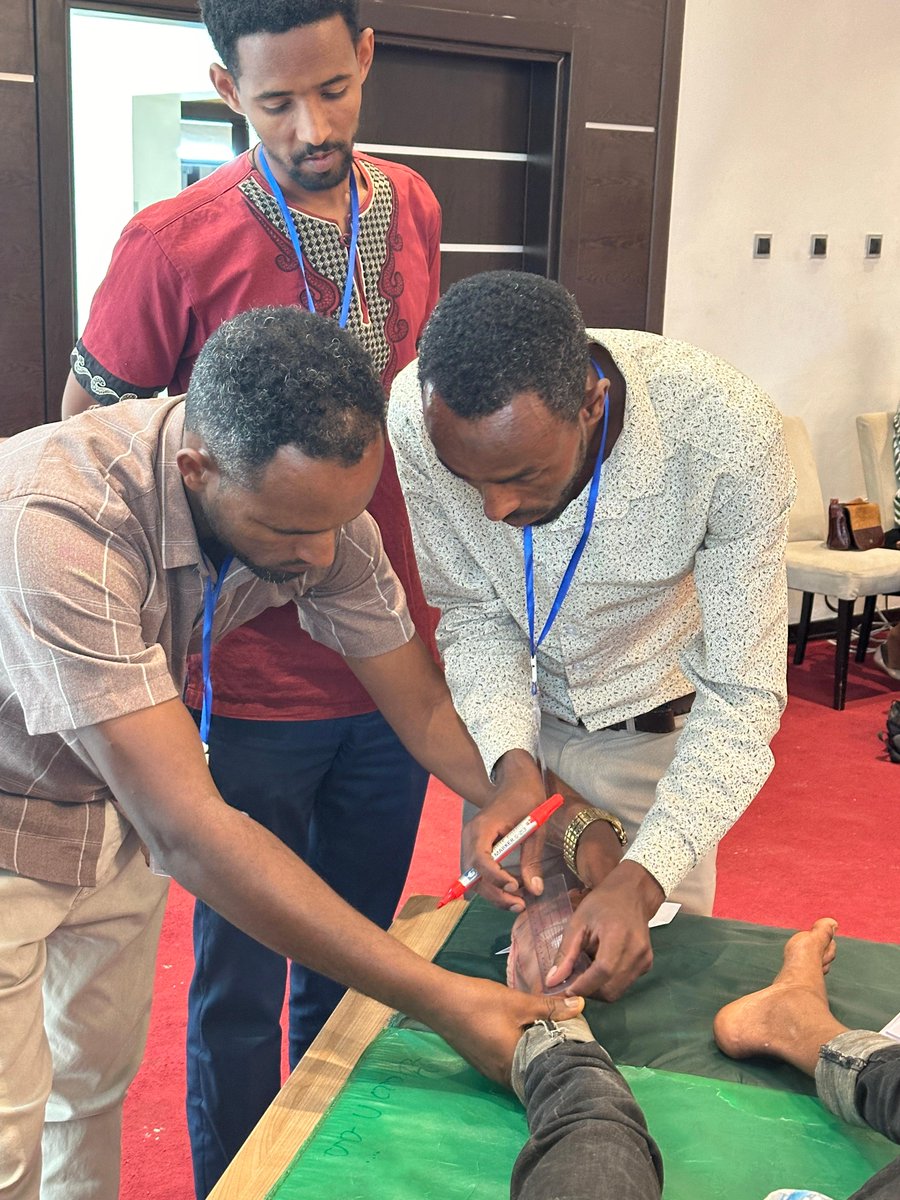 Today our newly trained trainers are leading their first DPC course! With 15 delegates attending the DPC course from 5 countries, this brings are total to an incredible 13 countries! A huge step for clubfoot treatment across Africa. #DPCTraining #GCIinEthiopia #RunFree2030