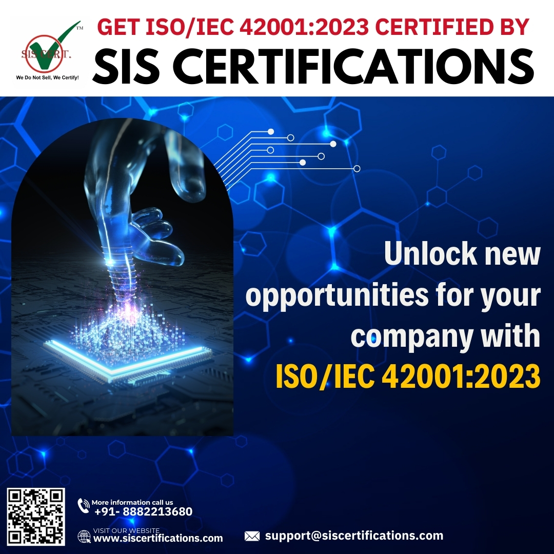 Gain a competitive edge in the AI landscape and ensure compliance with regulations and industry guidelines. Visit-bit.ly/4cYkEuc and give us a call at +91-8882213680, or email us at support@siscertifications.com
#SISCertifications #artificialintelligence #ai #ISO42001