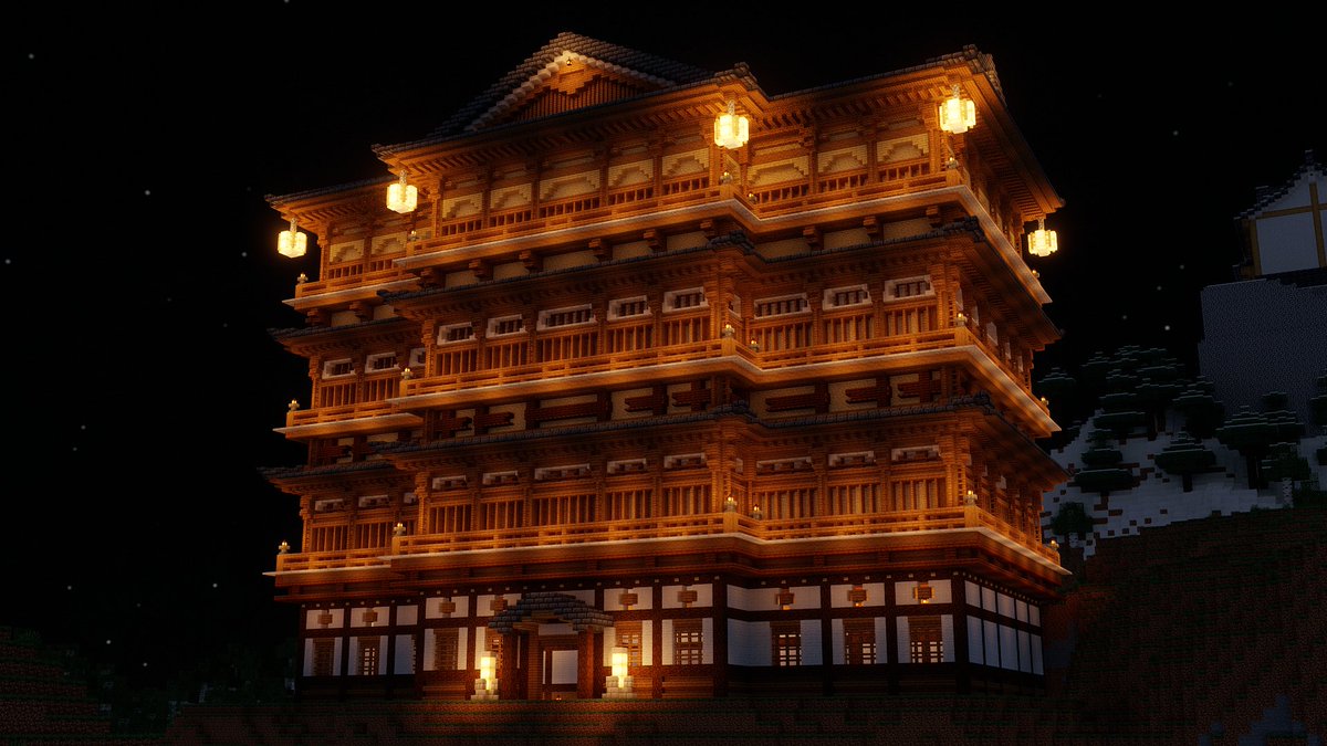 温泉旅館
#minecraft建築コミュ #minecraft #和風建築