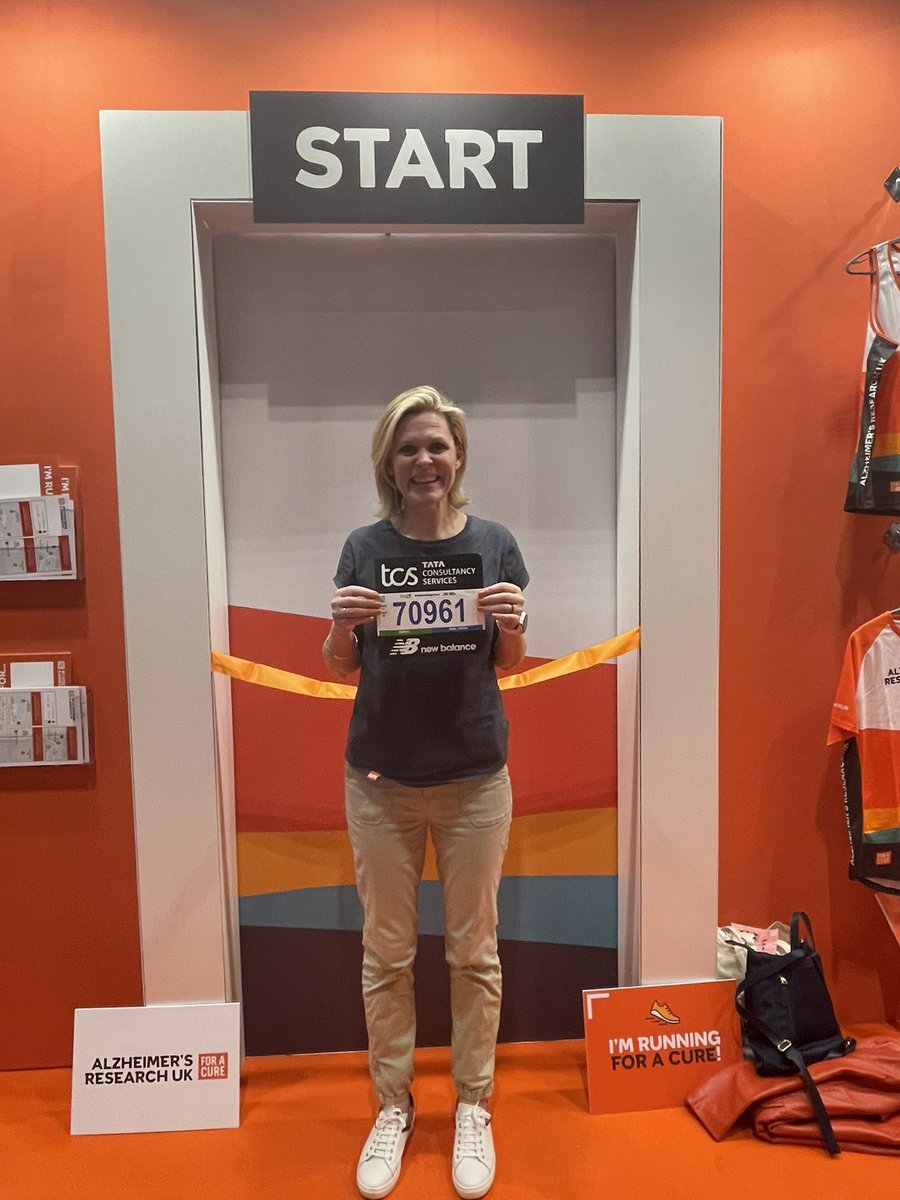 KatietARUKtvn's tweet photo. I picked up my @LondonMarathon number yesterday! It’s all becoming very real now…. Not too late to donate to #SuesCrew for @AlzResearchUK to help raise the money which funds such important work! 
https://t.co/hK82266Gii
#foracure 🧡🧡🧡 https://t.co/P32dj86Wfz