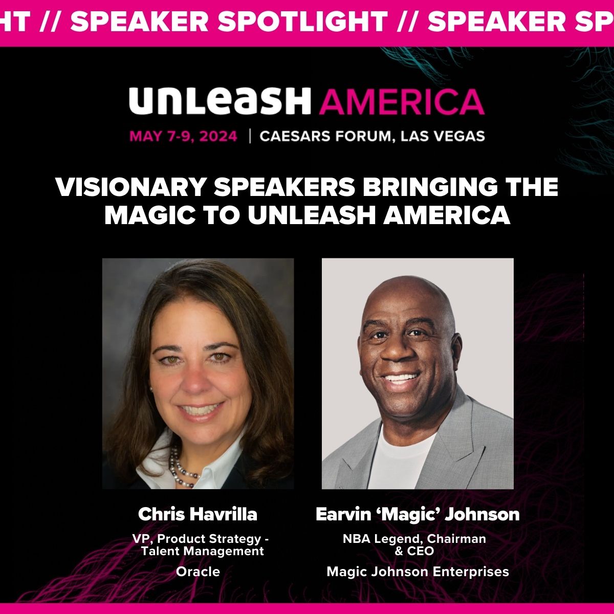 NBA Legend and entrepreneur Earvin ‘Magic’ Johnson, @MagicJohnson Enterprises, and thought leader Chris Havrilla, @Oracle, are two of the forward-thinking pioneers shaping the new world of work joining us at #UNLEASHAMERICA. Get your ticket here: bit.ly/3x87sCo