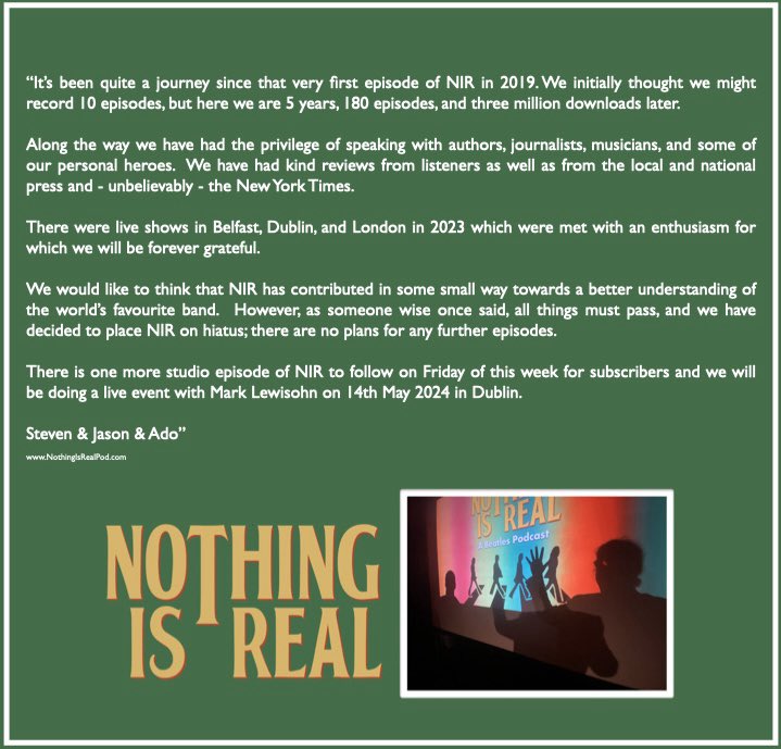 Nothing Is Real - A Beatles Podcast tweet media