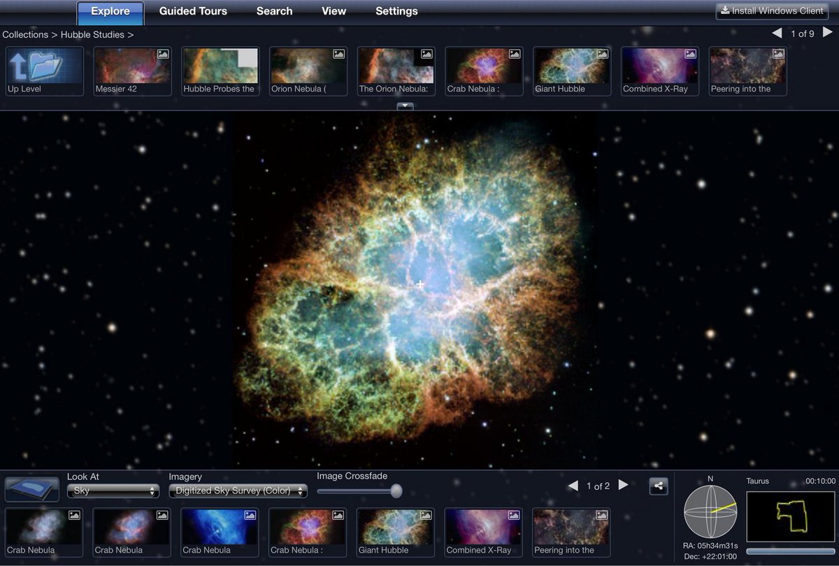 The Worldwide Telescope is a free tool that combines astronomical datasets to produce stunning visualisations for educational and personal use. What will you explore first? worldwidetelescope.org/home/