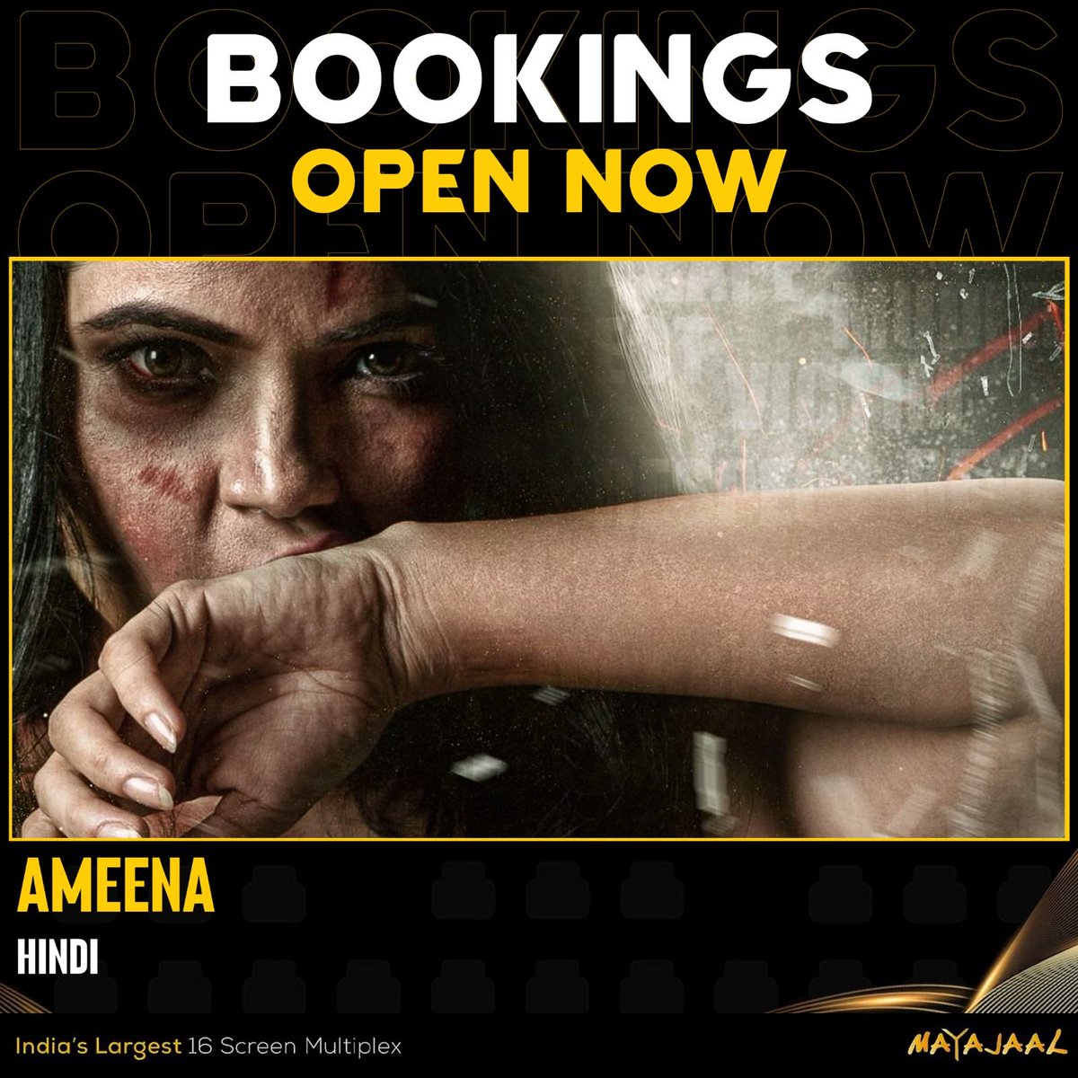 MayajaalECR's tweet photo. A tale of empowerment, courage and resilience 💪
Bookings open for #Ameena (Hindi) at #Mayajaal
🎟️https://t.co/wpWyIQuVEY
#Ameenamovie #rekharana #kumarraj https://t.co/Bq9fa0EP6I