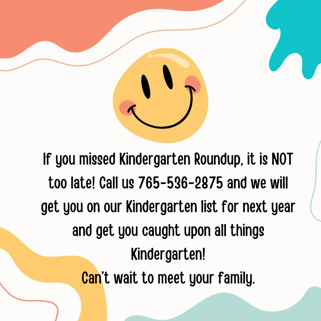 Missed Kindergarten Roundup last week? Don't worry, it's not too late! Call us at 765-536-2875 and we'll get you all set up.

#WeAreMG