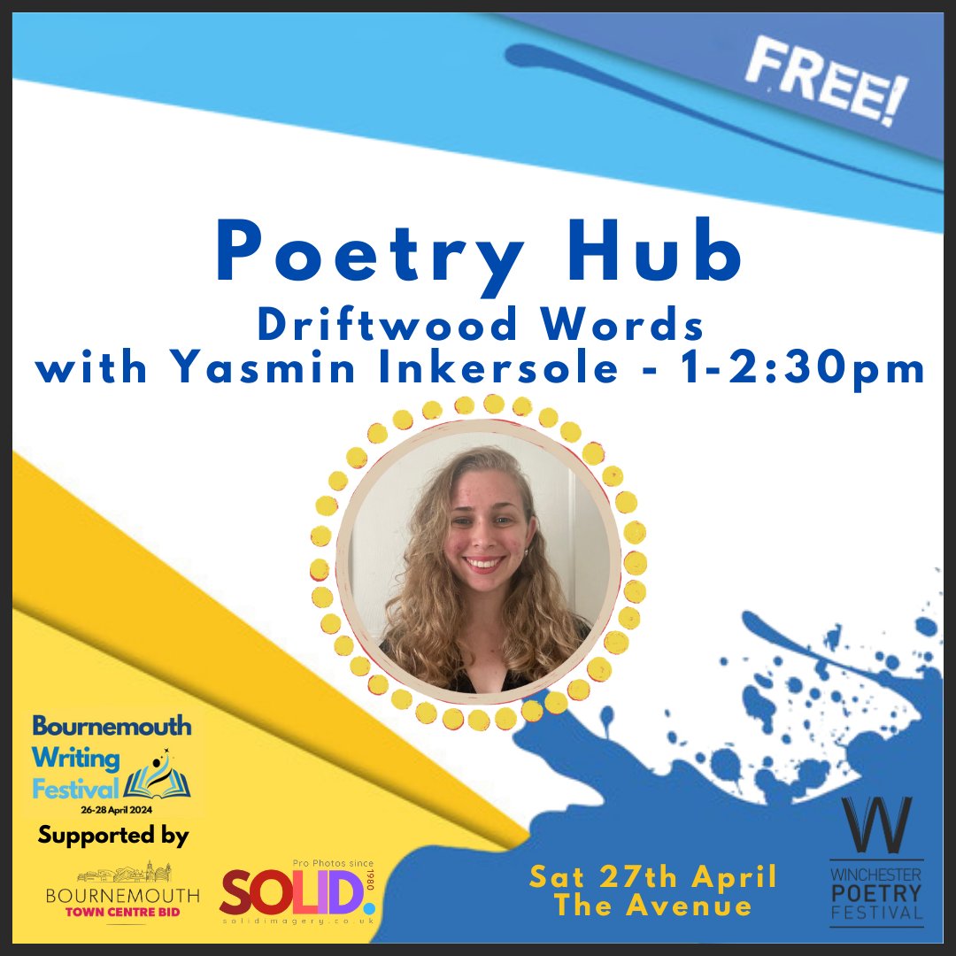 WinPoetryFest's tweet photo. This time next week we'll be bringing some poetry joy to @BmthWritingFest courtesy of @kayceepoet @YInkersole @Legalimportant @WriteBBorders 

We'll be situated at The Avenue Shopping Centre #Bournemouth from 10am-5pm

Come and say hello! https://t.co/AWkcisoWPy https://t.co/OPopk45jgh