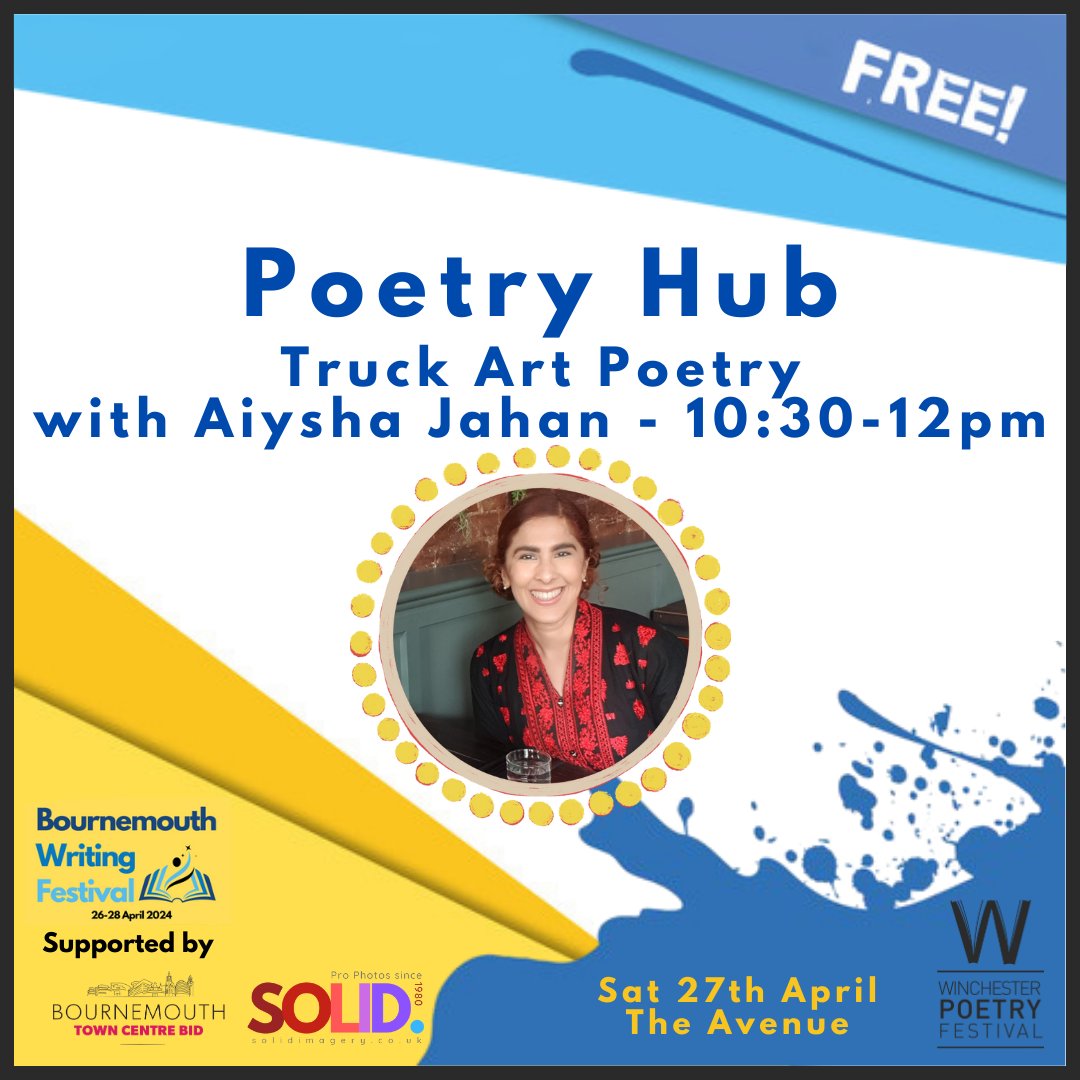This time next week we'll be bringing some poetry joy to @BmthWritingFest courtesy of @kayceepoet @YInkersole @Legalimportant @WriteBBorders We'll be situated at The Avenue Shopping Centre #Bournemouth from 10am-5pm Come and say hello! bournemouthwritingfestival.co.uk/poetry