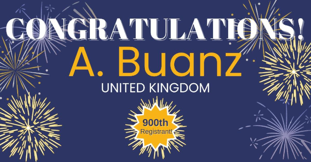 Congrats to our 900th Registrant for #CRS2024! Register now: 👉ow.ly/mGGf50Ri455 CRS would like to congratulate A. Buanz of the United Kingdom for being the 900th registrant for the CRS 2024 Annual Meeting! Not registered? Click the link above and register today!