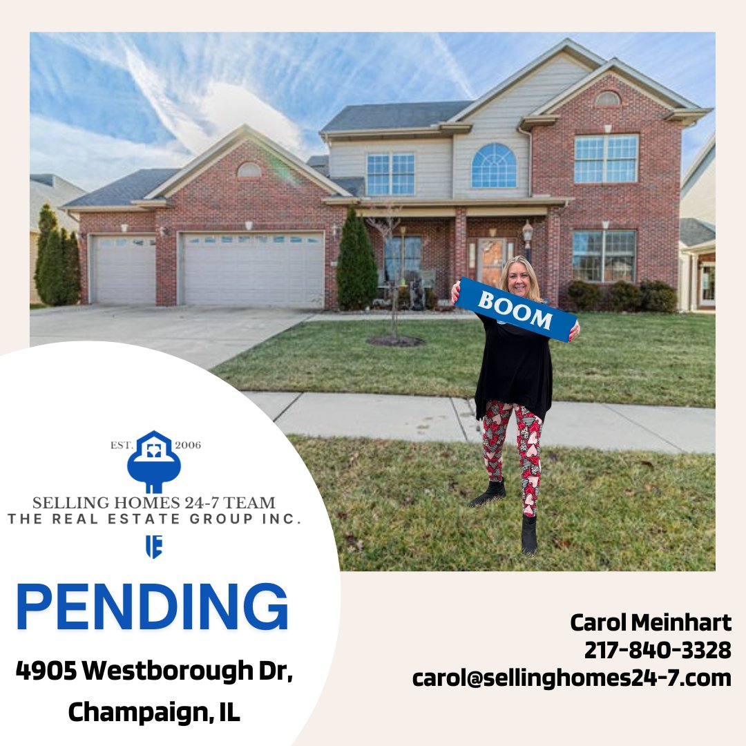 🎉 Exciting news! We’re almost at the finish line! 🏡 Carol Meinhart has successfully secured a pending sale at 4905 Westborough Dr, Champaign, IL. 🌟 Next stop, the closing table! Stay tuned for more updates. #ChampaignRealEstate #PendingSale #CarolMeinhartHomes