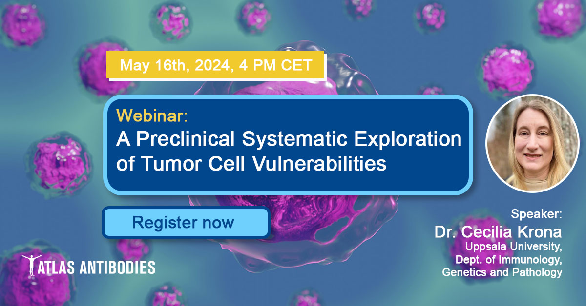 Save your spot for the Webinar: ow.ly/3pr850RiLWG #Webinar #CancerResearch #TumorCellVulnerabilities #Science #Research #PreclinicalStudy
