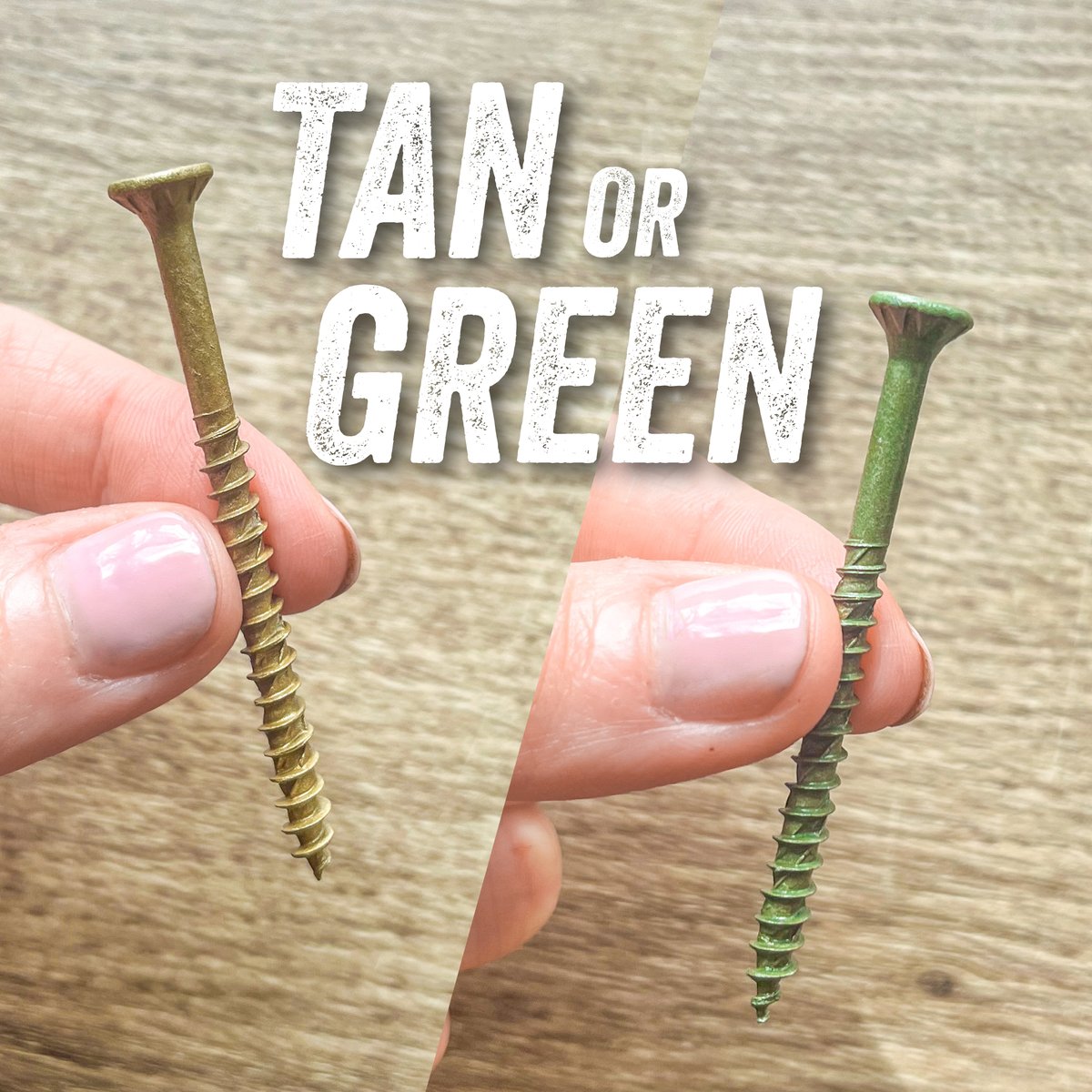 forgefastelite's tweet photo. ForgeFast decking screws are strong, durable and reliable, the only question is… Tan or Green?

#Decking #screws #ForgeFast #building #DIY https://t.co/B6Ix5Mnyro
