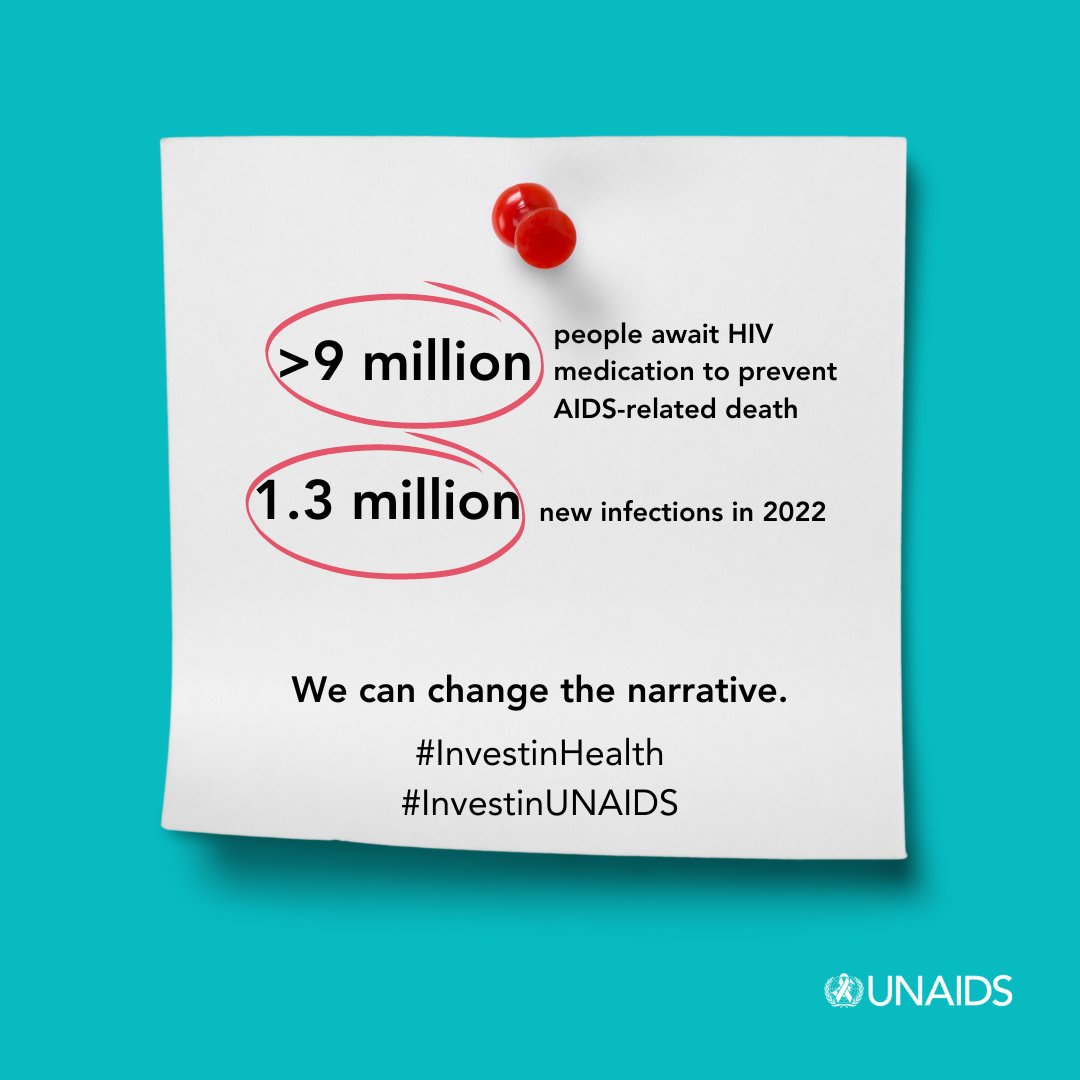 Since 2010, global AIDS-related deaths ⬇️ by 51%, new HIV infections ⬇️ by 38%. Despite progress, over 9 million people await HIV medication, with 1.3 million new infections in 2022. Urgent investments in #HIVresponse is needed to bridge the gaps & reduce long-term costs.