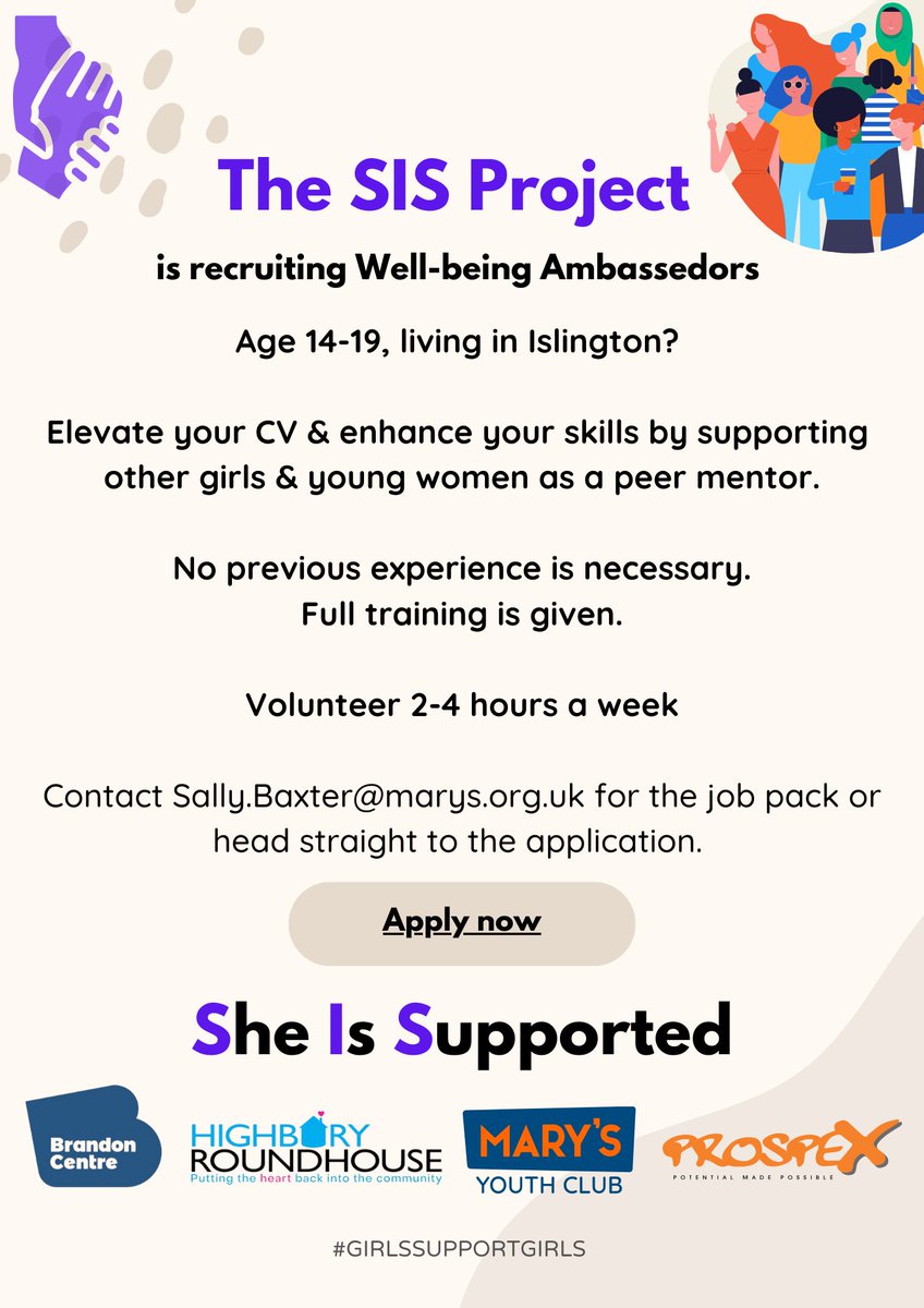 Are you interested in becoming a young ambassador for other girls and young women in Islington?  See poster for more details.