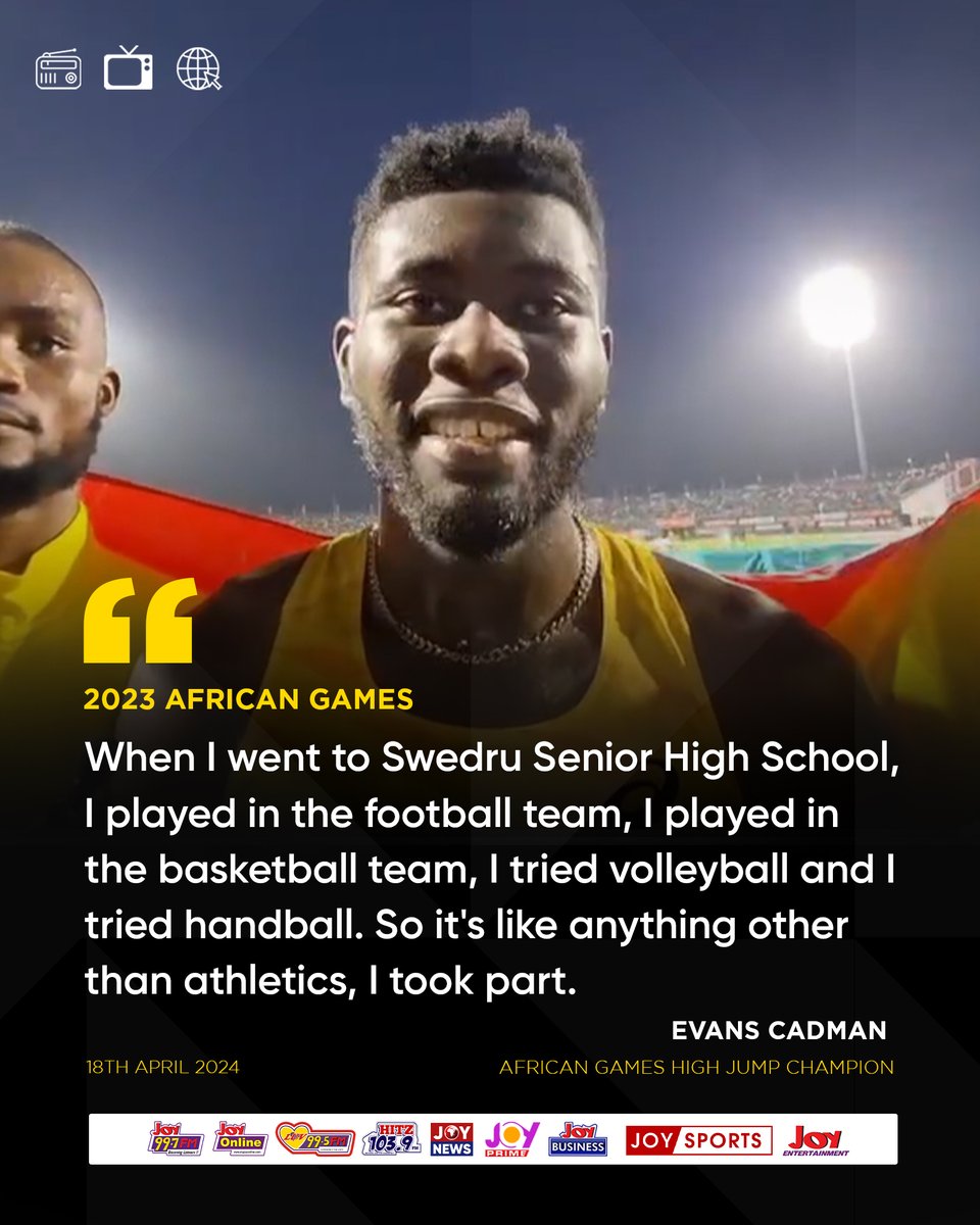 African Games High Jump Champion, Evans Cadman shares his success story

#AfricanGames
#JoySports